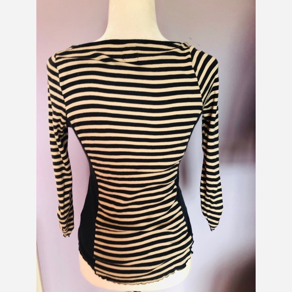 Anthropologie TINY striped lace up Henley top - Picture 4 of 6